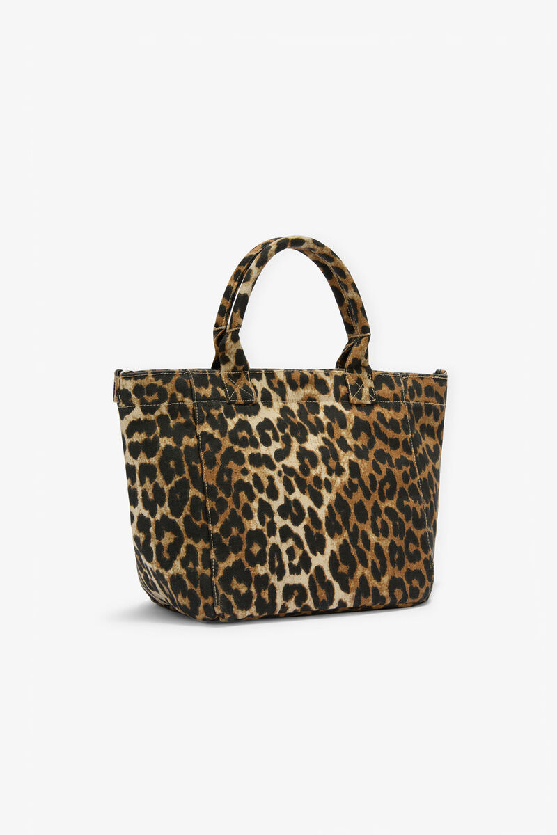 GANNI x Disney Daisy Duck Leopard Small Tote, in colour Almond Milk - 2 - GANNI