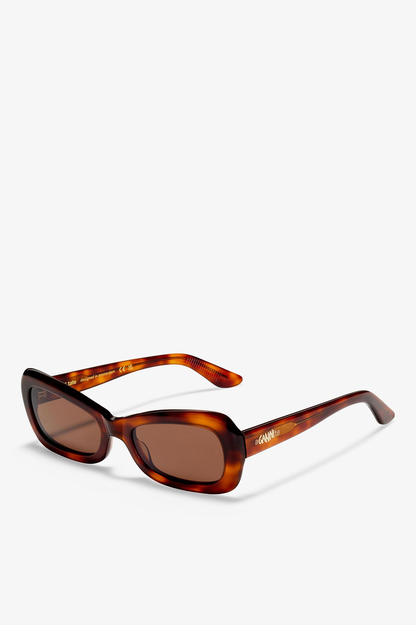 GANNI x Ace & Tate Brooke Sunglasses, Acetate, in colour Tiger's Eye - 3 - GANNI