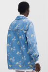 Oversized Printed Denim Jacket, Cotton, in colour Bleach Blue - 2 - GANNI