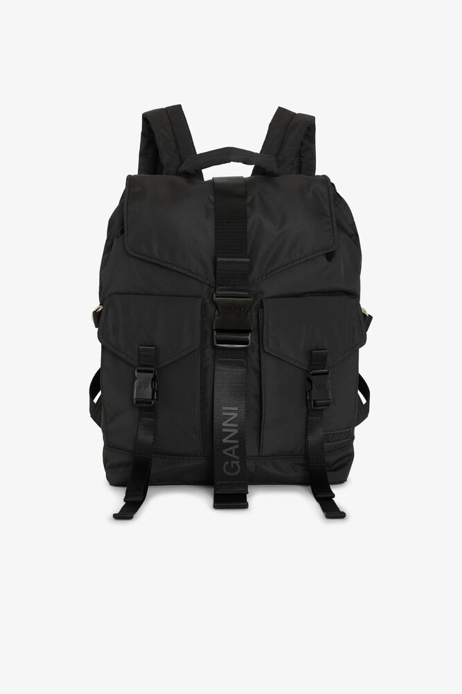 Black Tech Backpack, Black