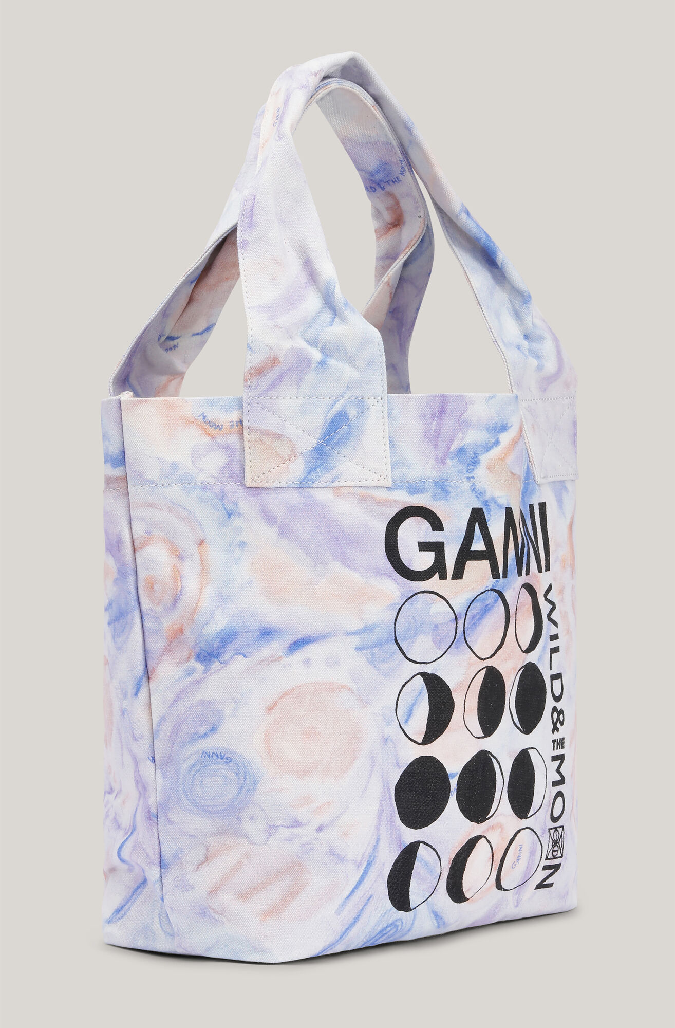 Cotton Canvas Tote Bag, Cotton, in colour Multicolour - 2 - GANNI