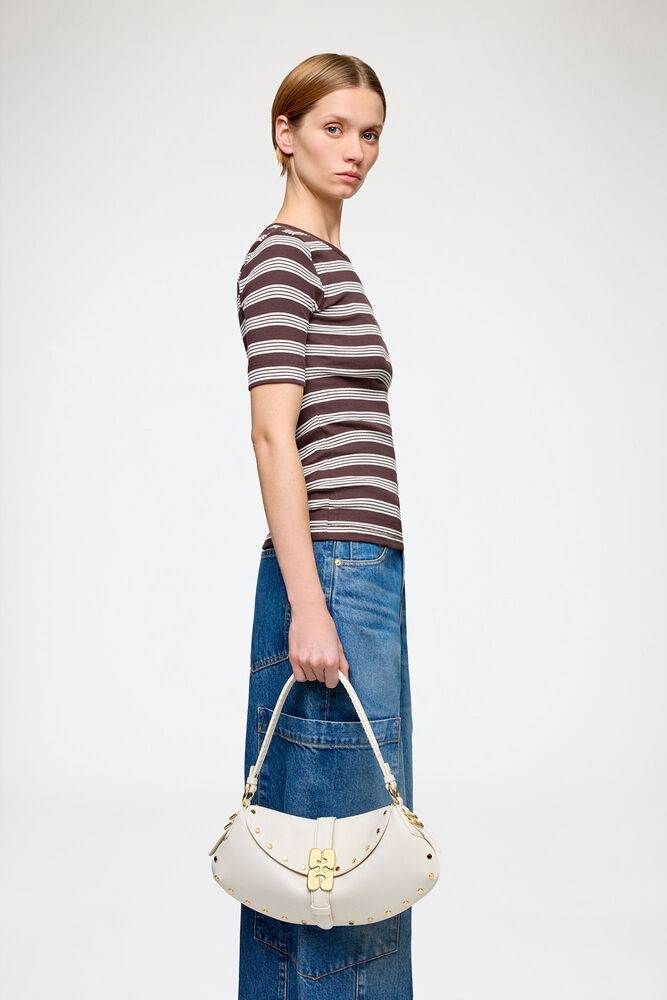 B-Kat Bag Studs in White, Egret