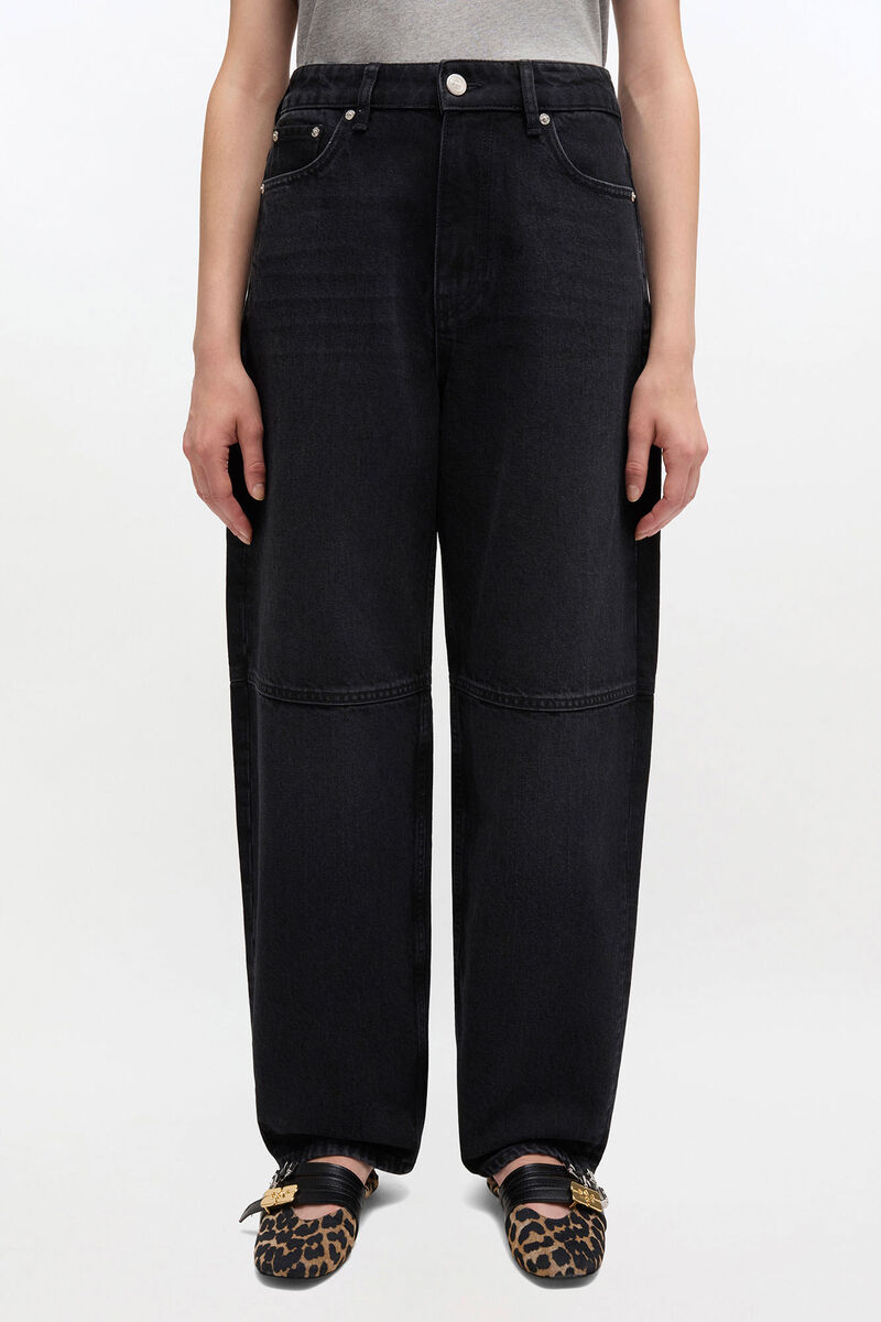 Black Stary Jeans, in colour Black Washed - 2 - GANNI