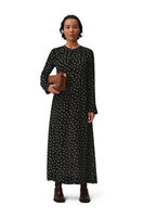 Printed Maxi Dress, Recycled Polyester, in colour Black - 1 - GANNI
