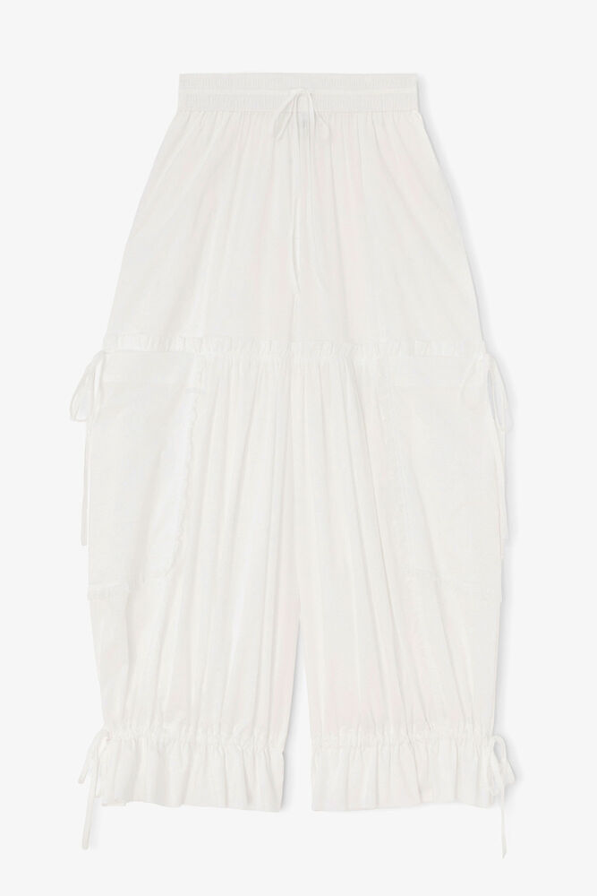 Trousers in White Cotton, Bright White