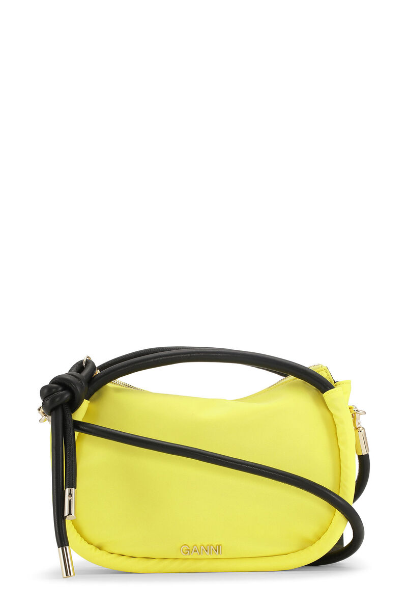 Knot Mini Bag, Nylon, in colour Blazing Yellow - 1 - GANNI