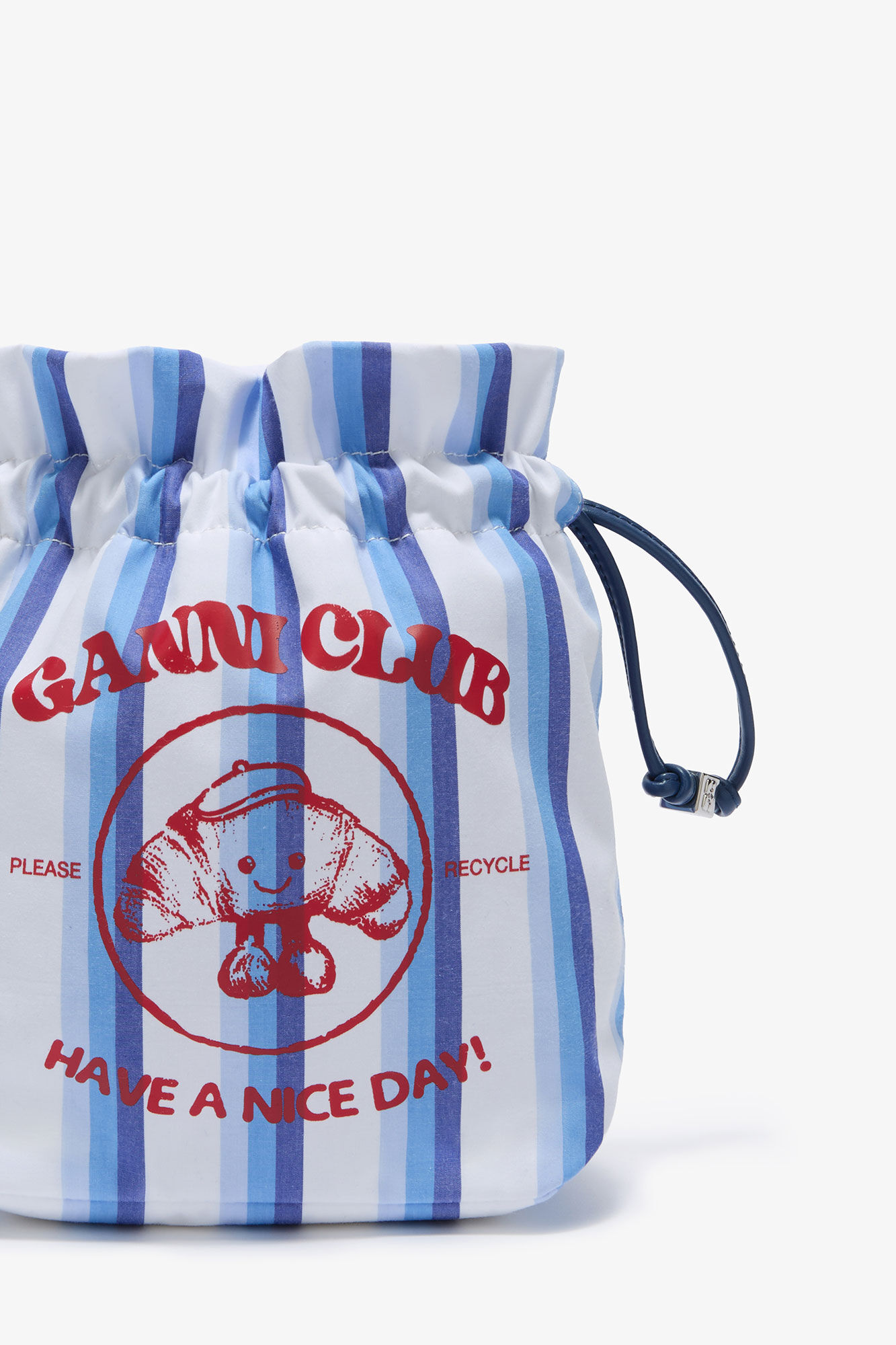 Striped Paris GANNI Club Pouch, in colour Silver Lake Blue - 3 - GANNI