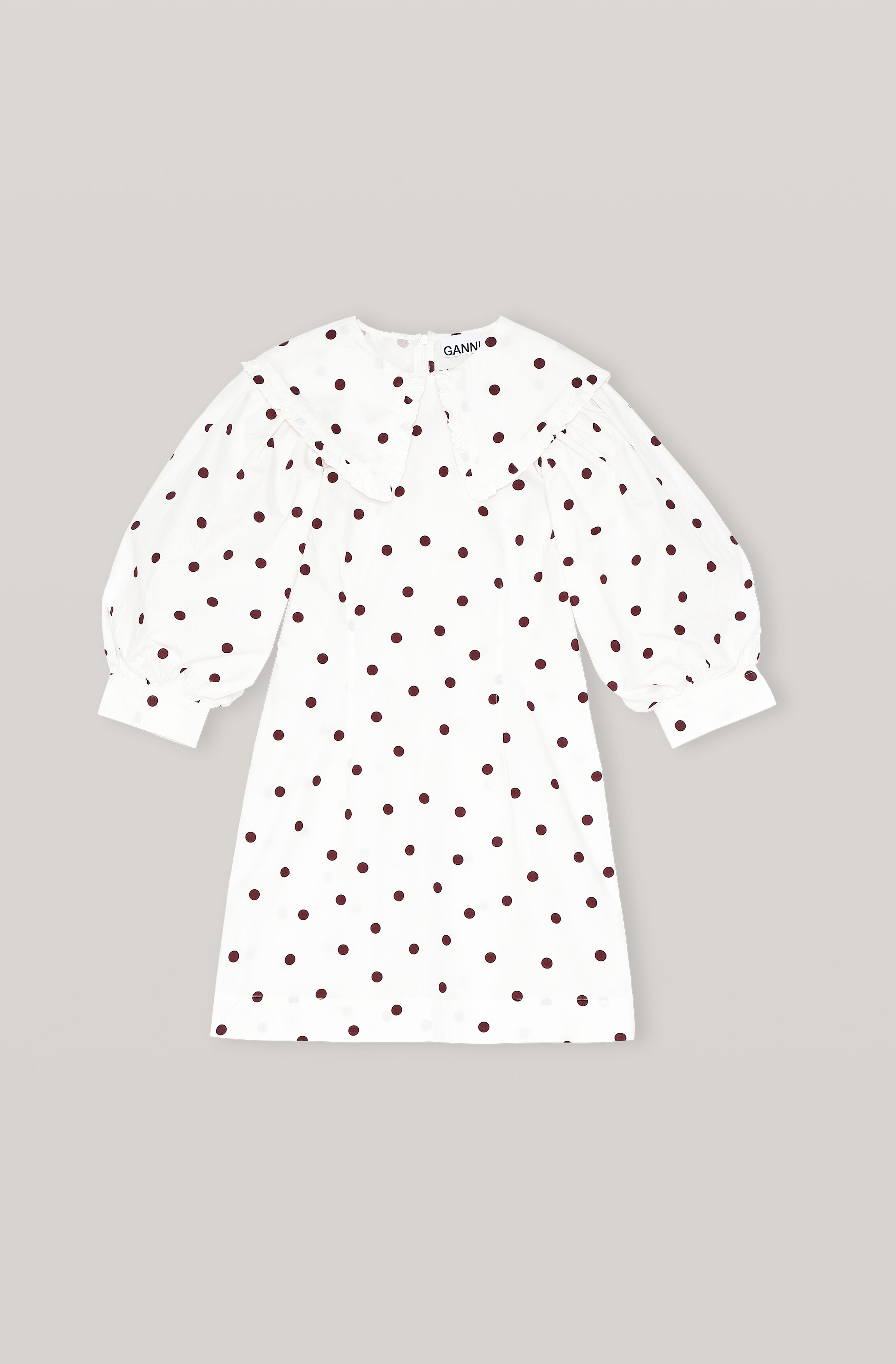 ganni printed poplin mini dress