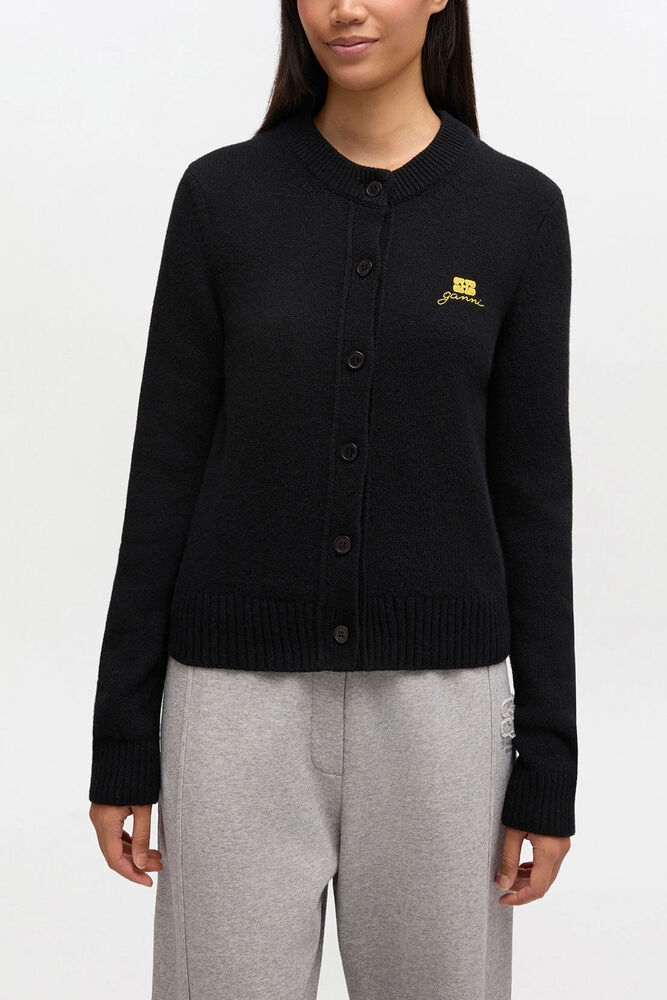 Wool Mix Cardigan, Black