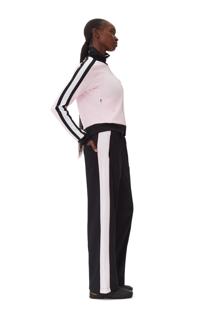 Sporty Jersey Tracksuit Jacket, Recycled Polyester, in colour Black - 3 - GANNI