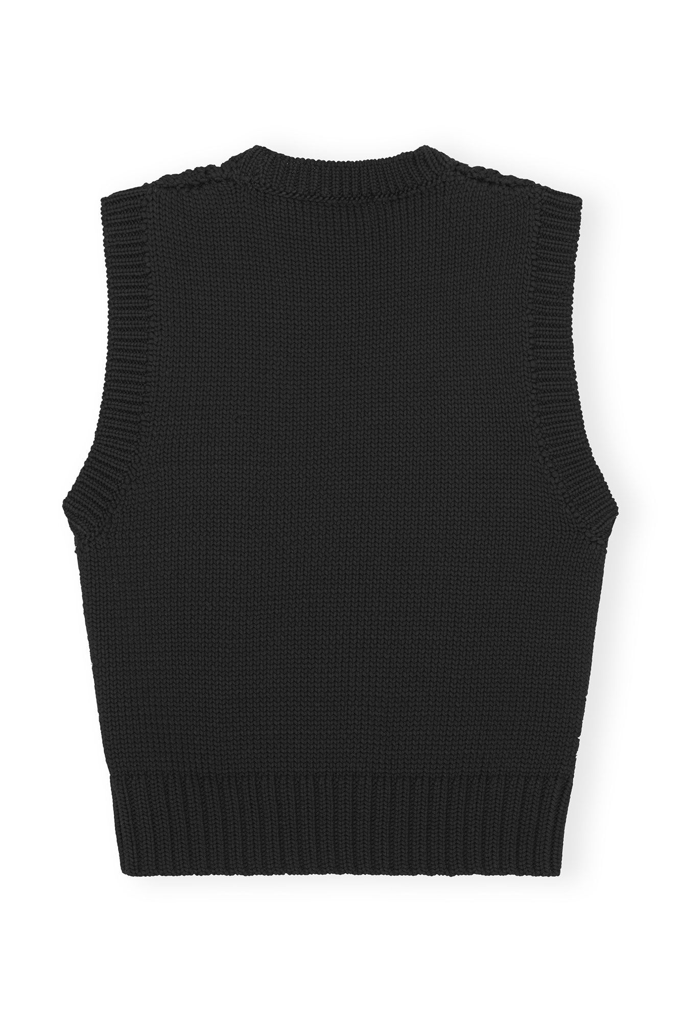 Black Black Cotton Rope Vest | GANNI US