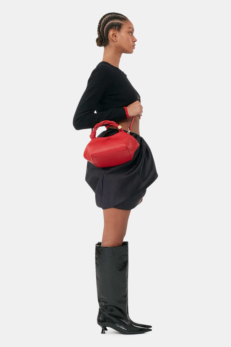 Red Small GANNI Bou Bag, Polyester, in colour Fiery Red - 2 - GANNI