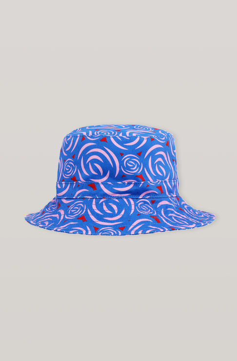 Ganni Cotton Canvas Hats Bucket Hat Flower Print Size M/l