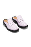 Square Toe Backless Loafers, Leather, in colour Winsome Orchid - 2 - GANNI