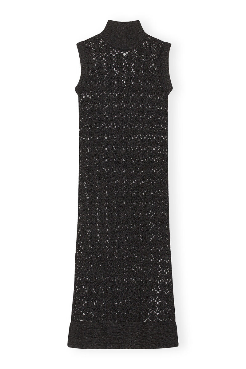Highneck Dress , in colour Black - 1 - GANNI