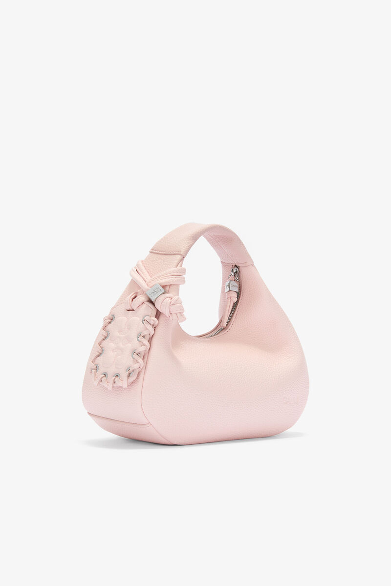 Daisy Duck Mini Hobo Bag in Pink, Recycled Polyester, in colour Chalk Pink - 2 - GANNI
