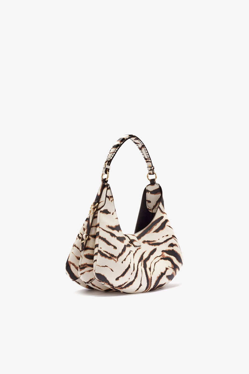 Small Kat Bag in Zebra, Recycled Polyester, in colour Egret - 2 - GANNI