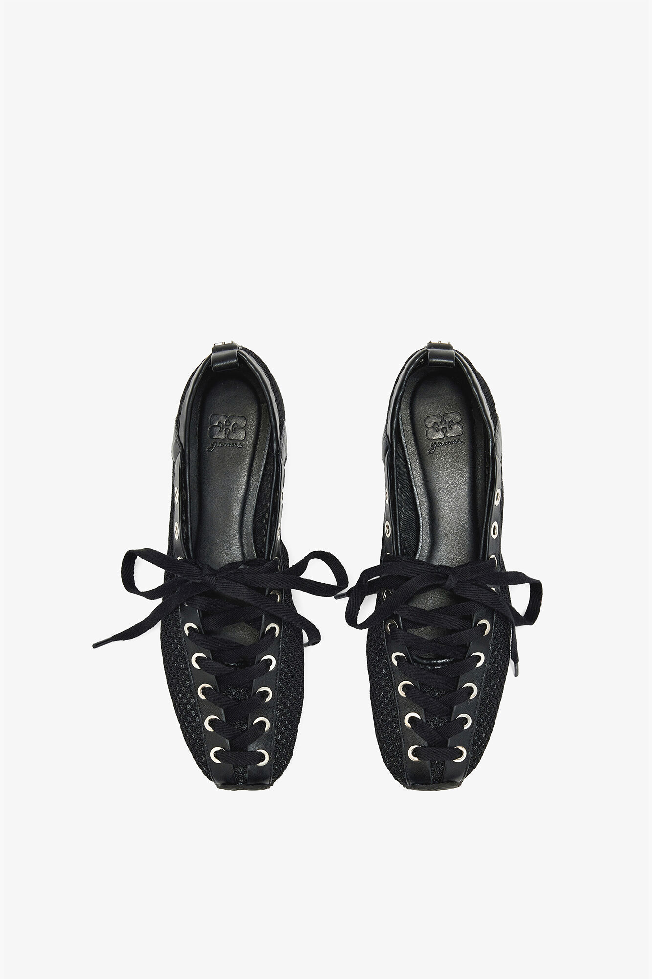 厚底ブラックスリッポン　GANNI 37インチ Black スポーティバレリーナ（ブラックメッシュ） | GANNI (Global)