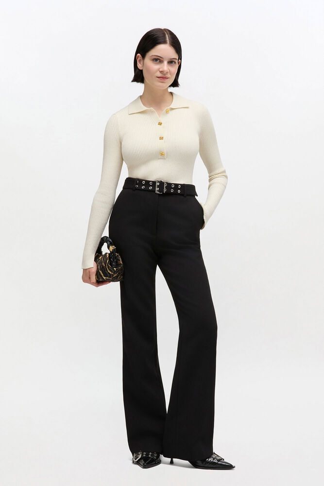 Black Belted Trousers, Jet Black