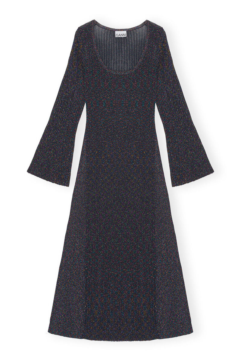 Sparkle Rib Maxi Dress, Metal, in colour Multicolour - 1 - GANNI