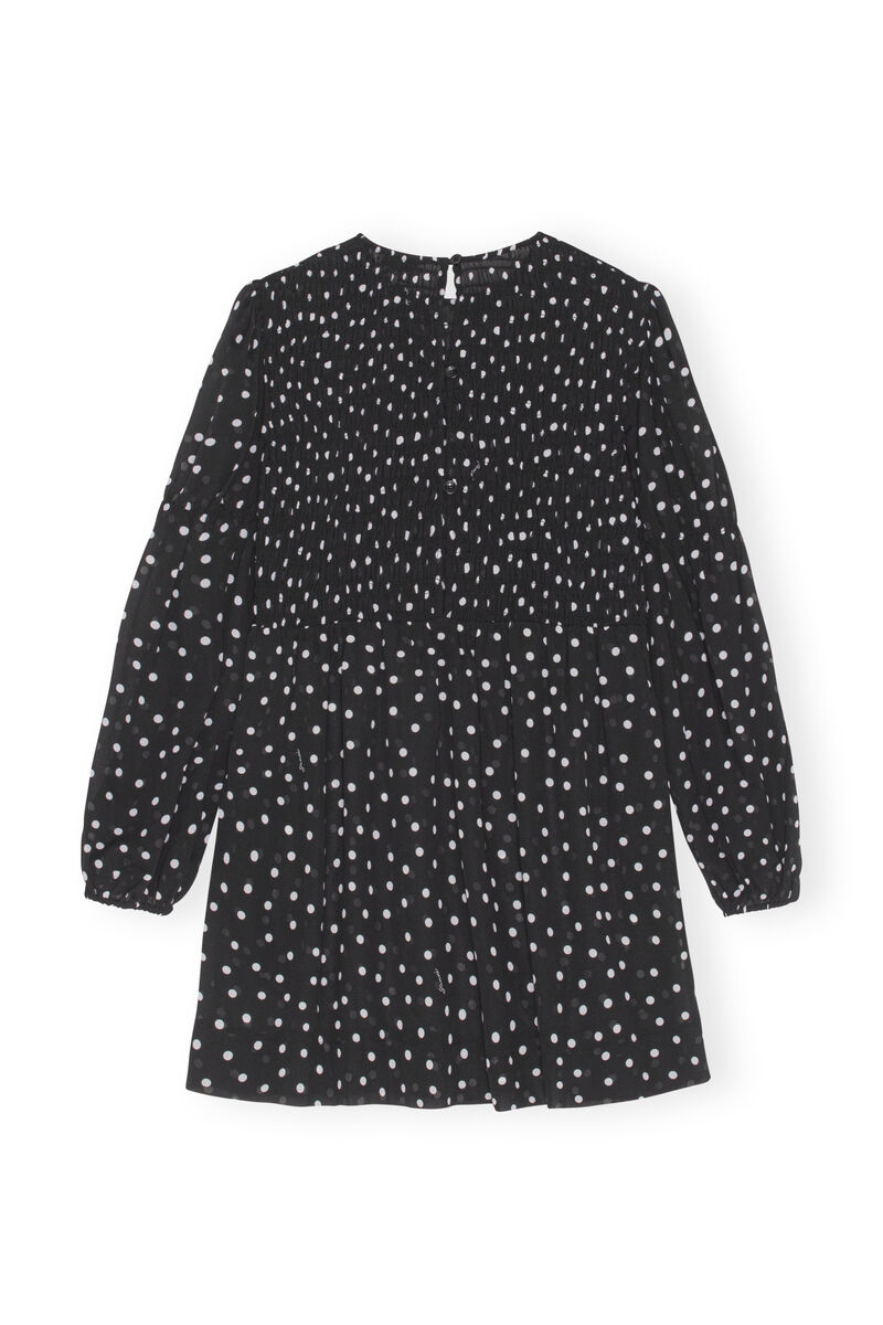 Printed Mini Dress, Recycled Polyester, in colour Black - 2 - GANNI