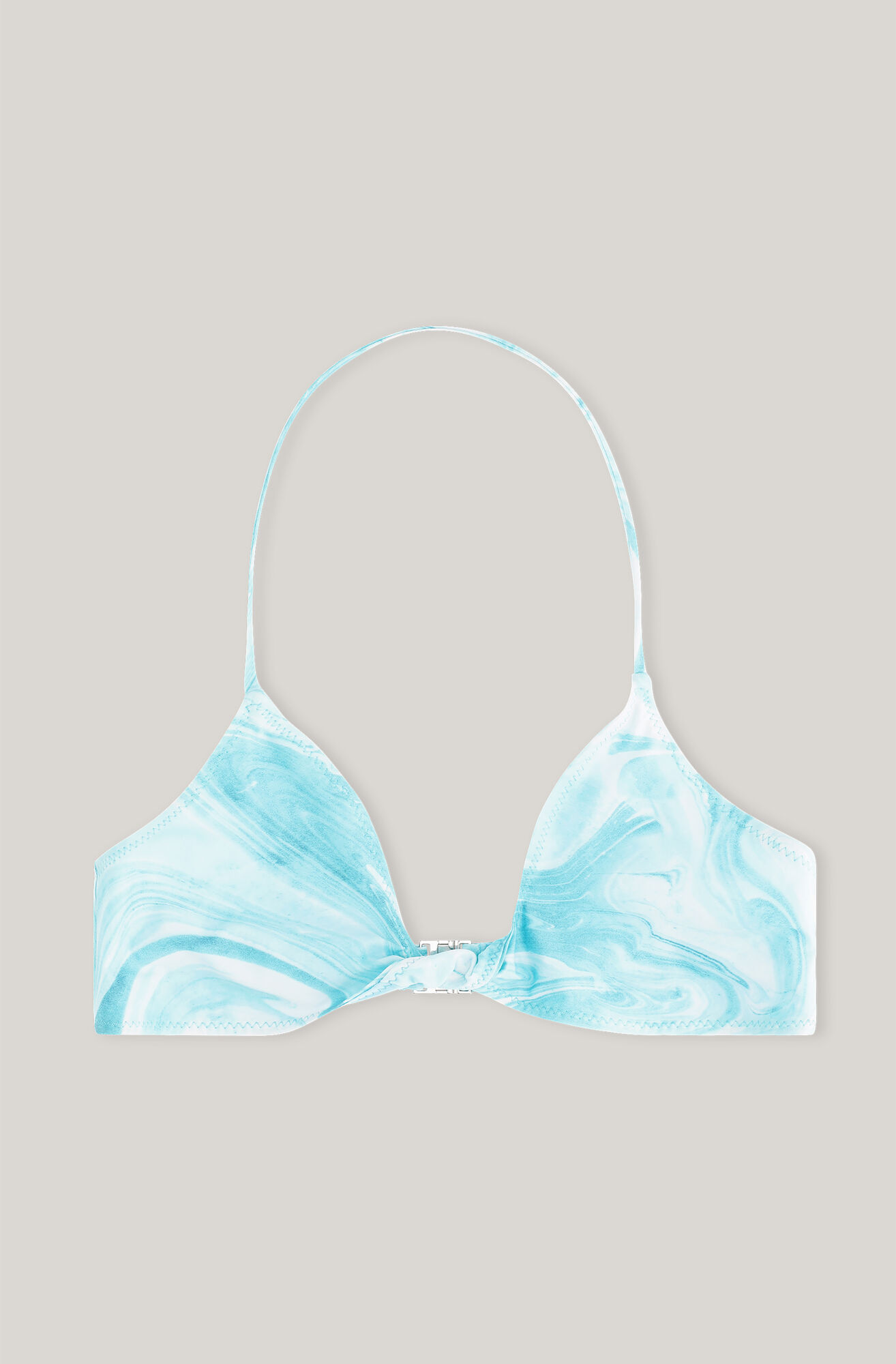 Haut de Bikini imprimé, in colour Bachelor Blue - 1 - GANNI