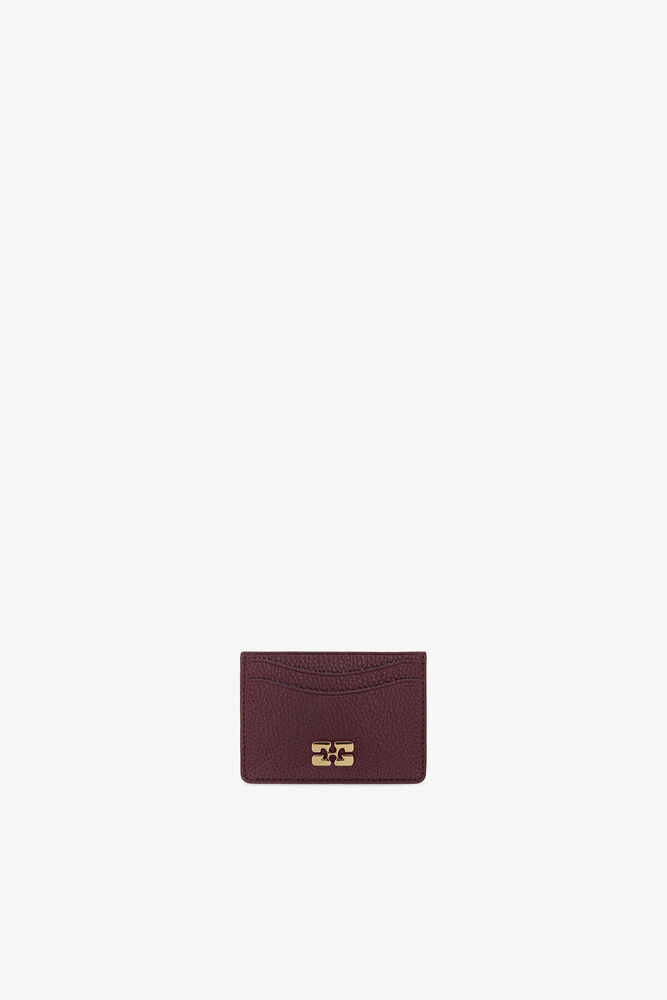 Bou Card Holder in Grained Burgundy, Port Royale