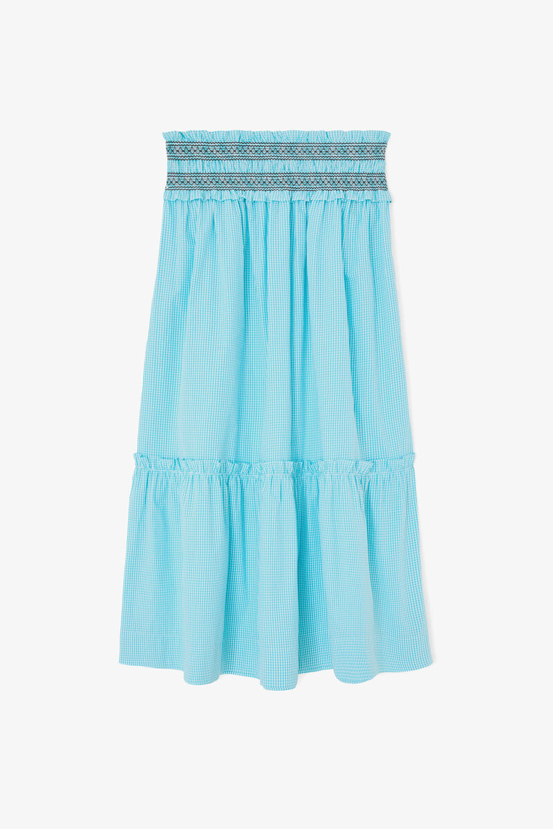 Konvertibel nederdel i bl&aring; tern, Organic Cotton, in colour Blue Curacao - 1 - GANNI