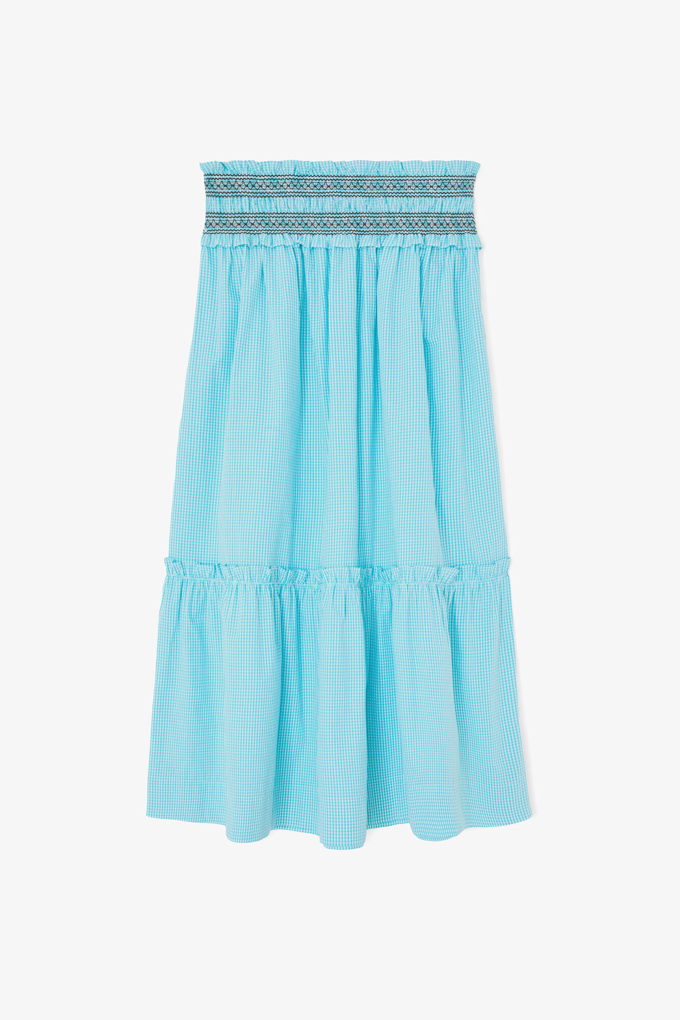 Konvertibel nederdel i bl&aring; tern, Organic Cotton, in colour Blue Curacao - 1 - GANNI