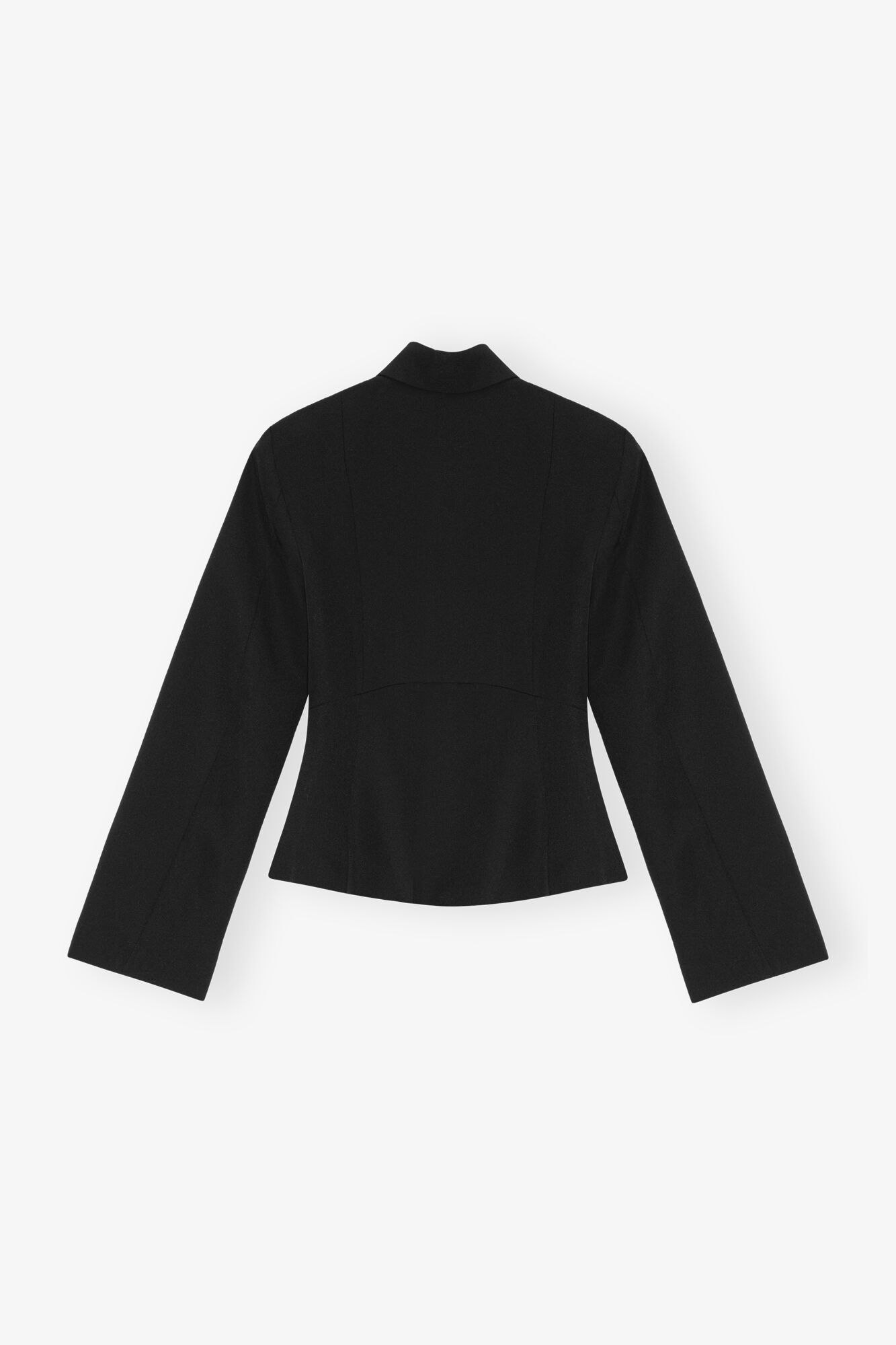 Black Light Twill Suiting Blazer, Recycled Polyester, in colour Black - 2 - GANNI