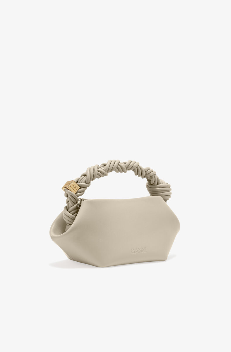 Light Grey Mini GANNI Bou Bag, Polyester, in colour Oyster Gray - 2 - GANNI