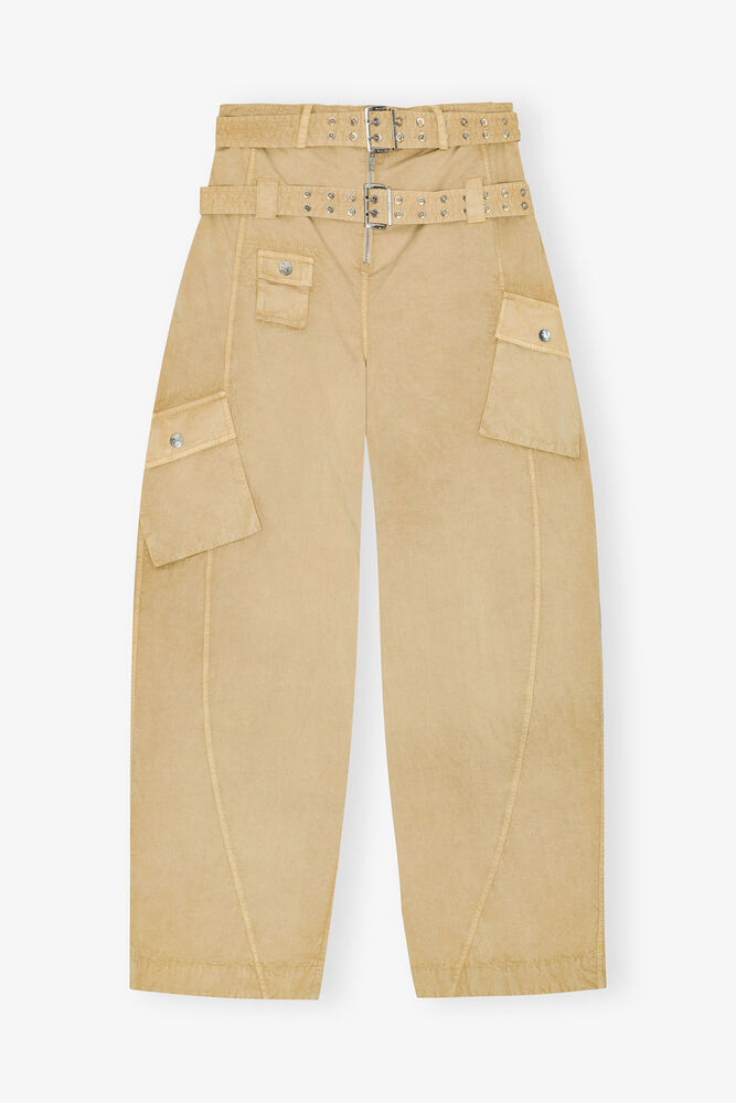 Hose mit Taschen aus gewaschener Stretch-Baumwolle, Lark