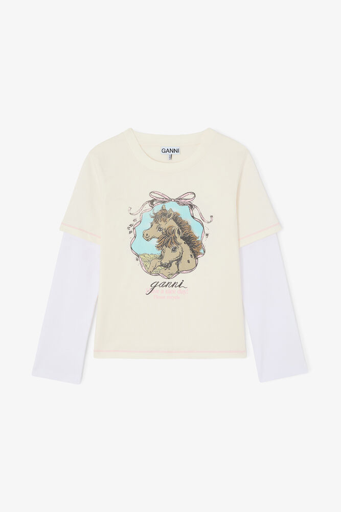 Baby Fit T-shirt with Horses, Egret