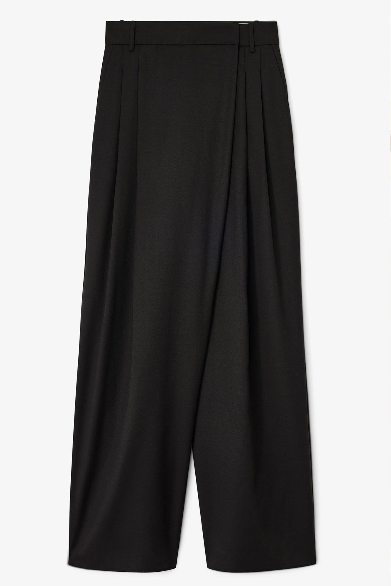 Black Cross-over Trousers, Elastane, in colour Black - 1 - GANNI