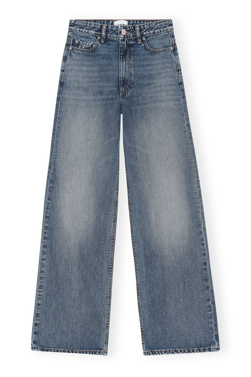 Mittelblaue Vintage-Magny-Jeans, Cotton, in colour Mid Blue Vintage - 1 - GANNI