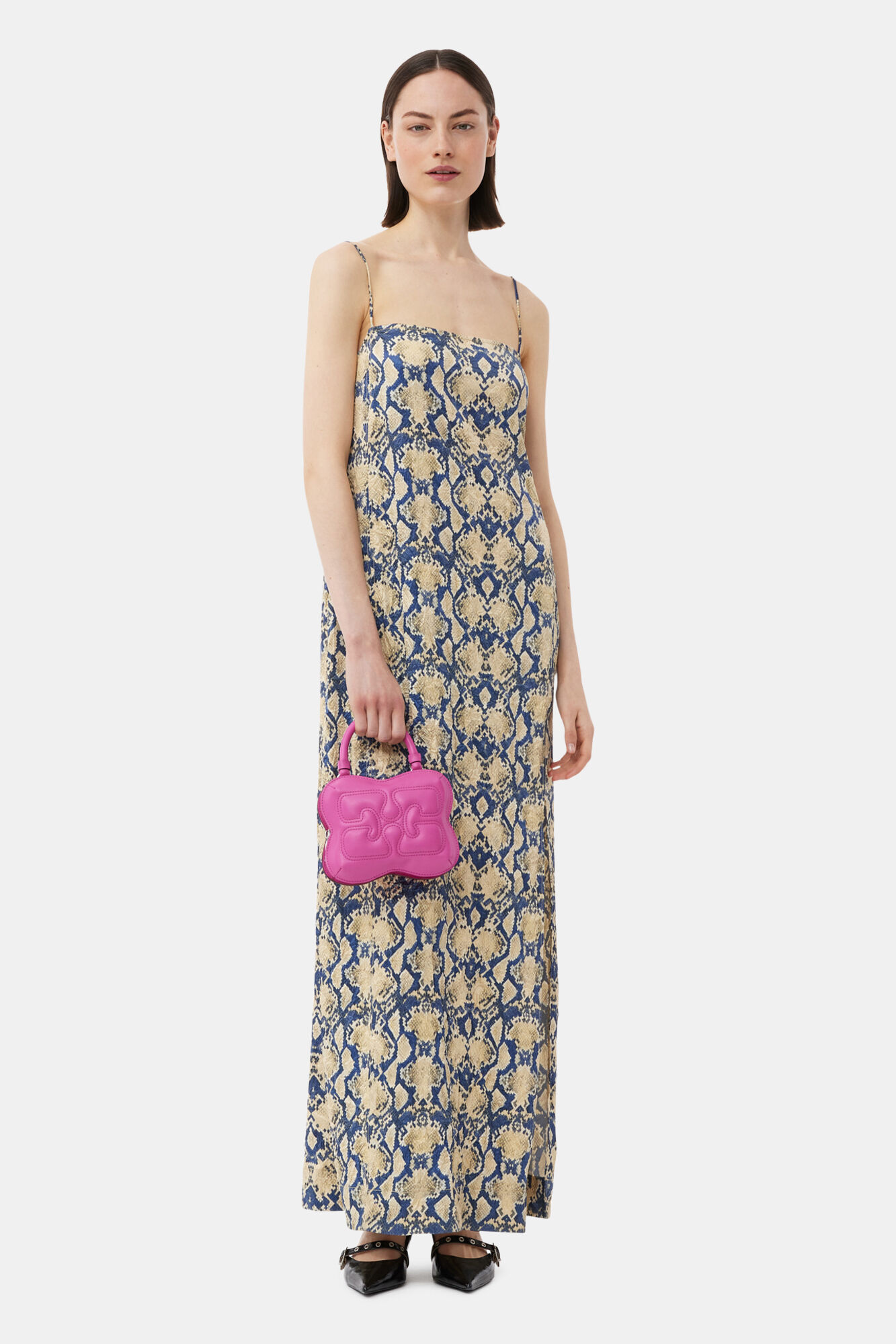 Pink Small Butterfly Crossbody Bag, Polyester, in colour Shocking Pink - 1 - GANNI