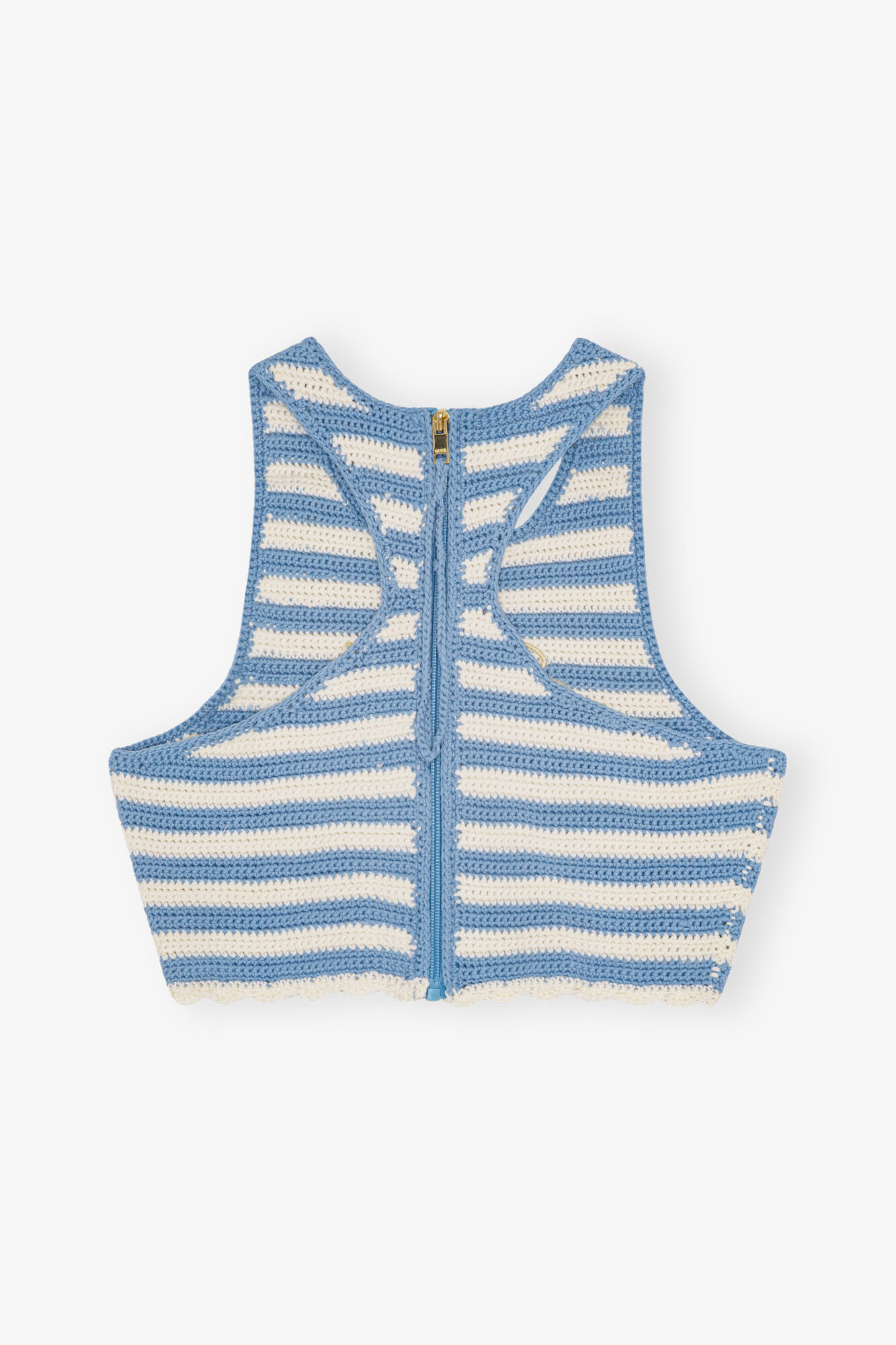 Crochet Racerback Top, Cotton, in colour Glacier Lake - 2 - GANNI