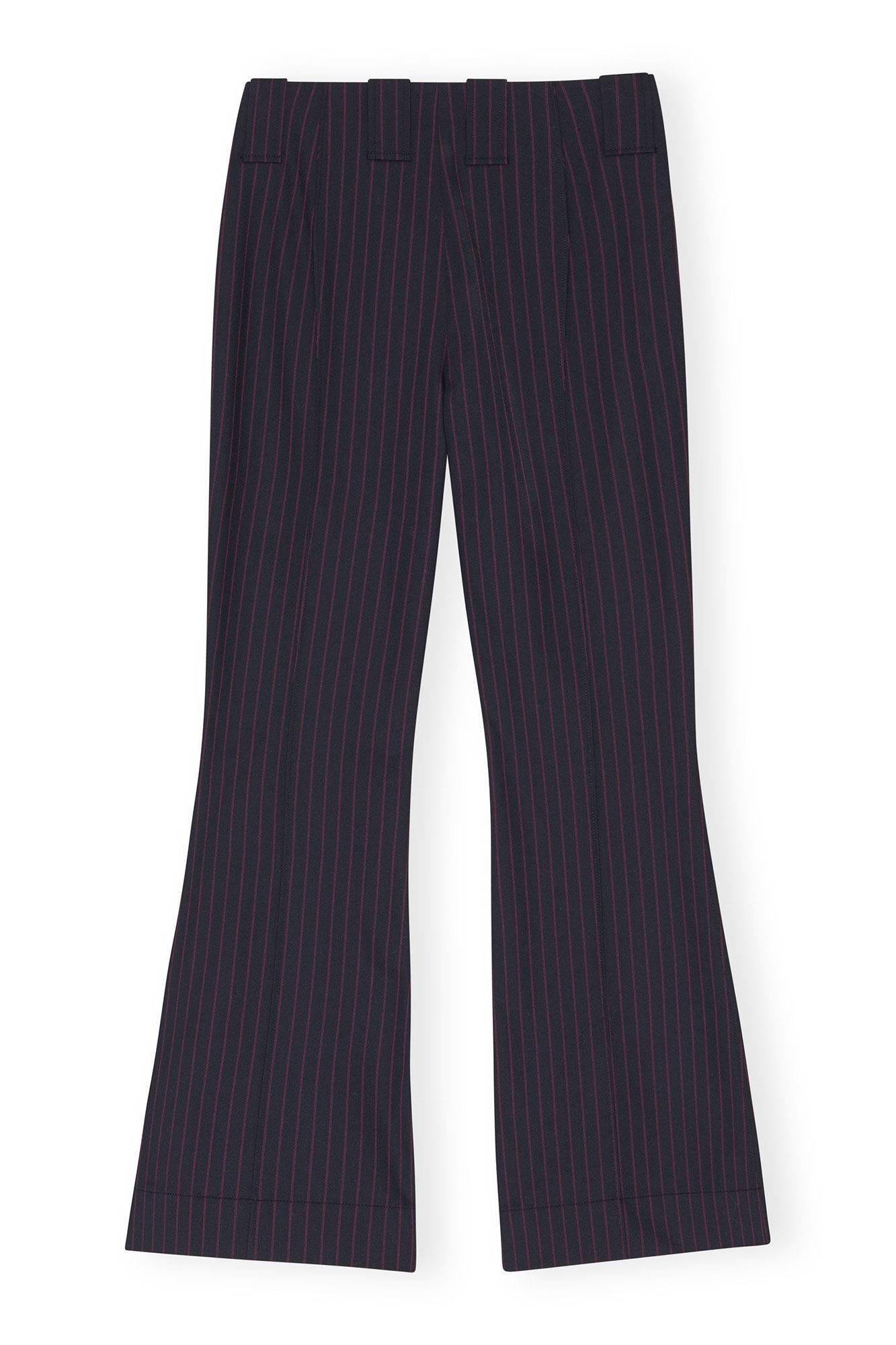Stretch Stripe Bootcut Pants, Elastane, in colour Sky Captain - 2 - GANNI