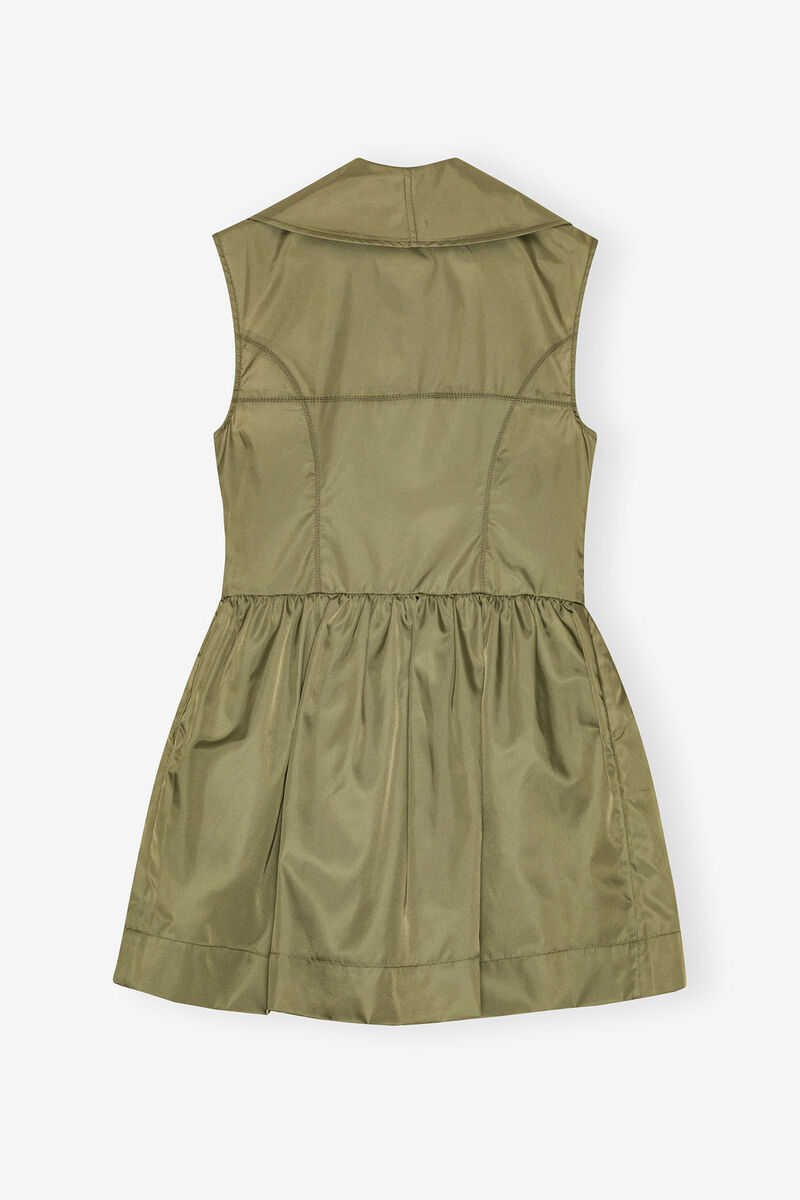 Dress in Green Nylon, Recycled Polyamide, in colour Boa - 2 - GANNI