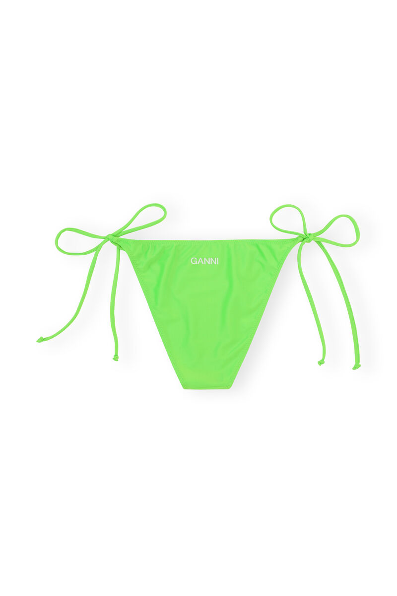 String Bikini Bottom, Elastane, in colour Lime Popsicle - 2 - GANNI