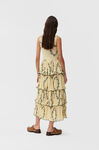 Tiered Midi Dress, Polyester, in colour Floral Shadow Flan - 5 - GANNI