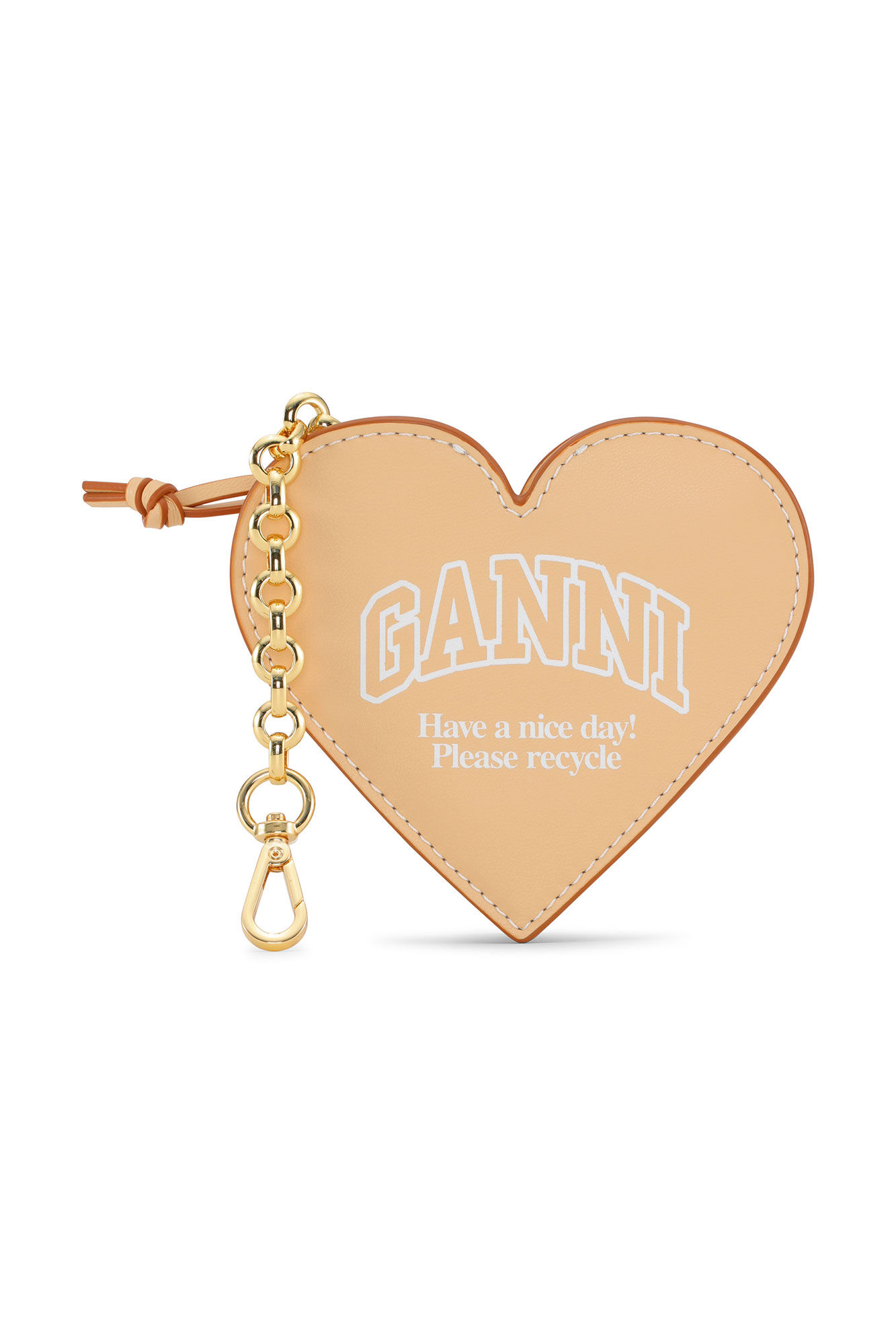 Cream Funny Heart Zipped Coin Purse | GANNI CA