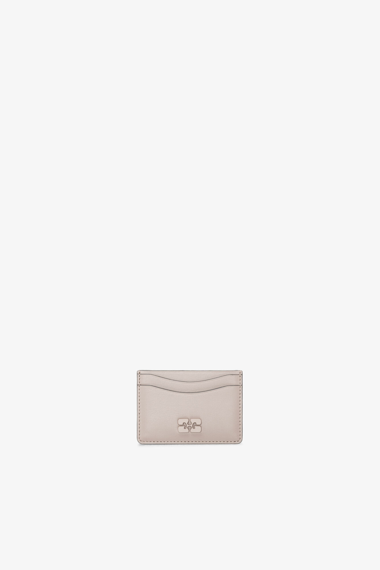 グレーのBou カードホルダー, Recycled Leather, in colour Oyster Gray - 1 - GANNI