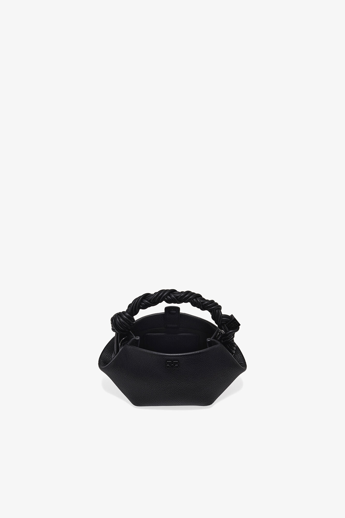 Black Grained Mini Bou Bag, Recycled Polyester, in colour Black - 3 - GANNI