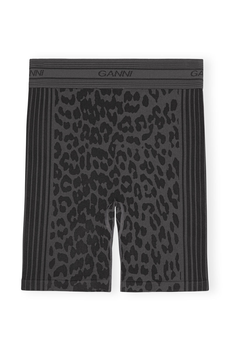 Seamless Jacquard Shorts, Polyester, in colour Black - 2 - GANNI