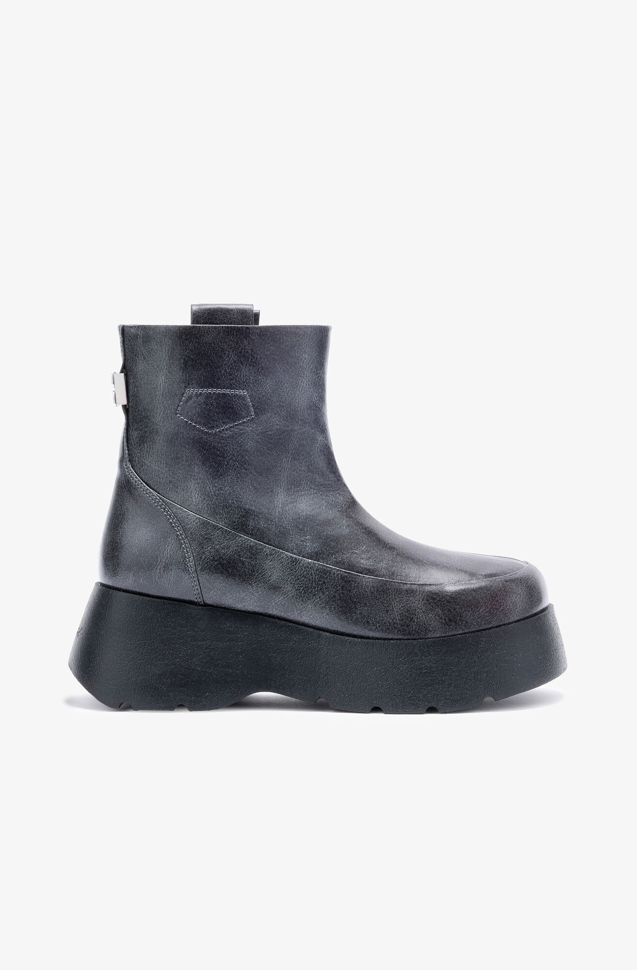 Kat Low Boots in Dark Grey, Lyocell, in colour Ebony - 1 - GANNI
