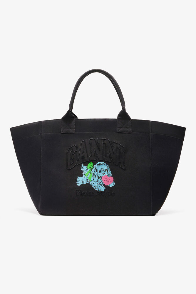 Black Puppy XXL Tote, Phantom