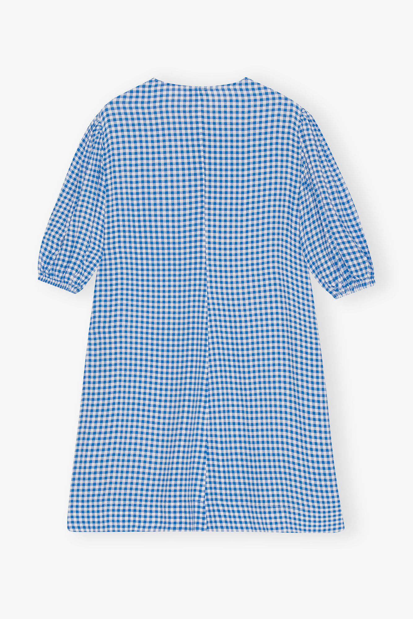 Printed Crepe Minikjole, Viscose, in colour Strong Blue - 2 - GANNI