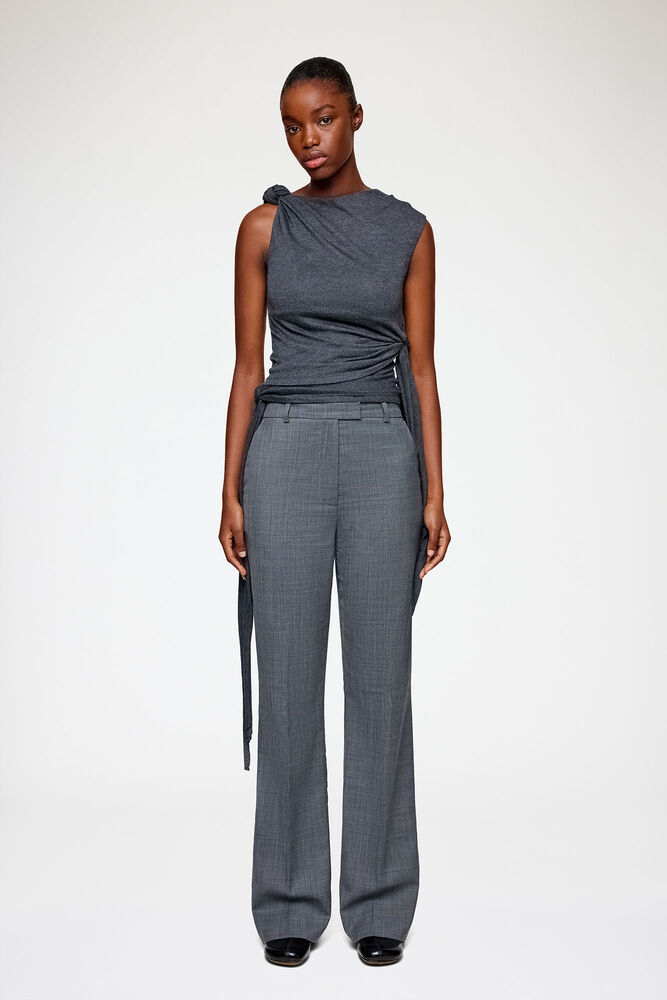 Trousers in Grey Wool Melange, Phantom
