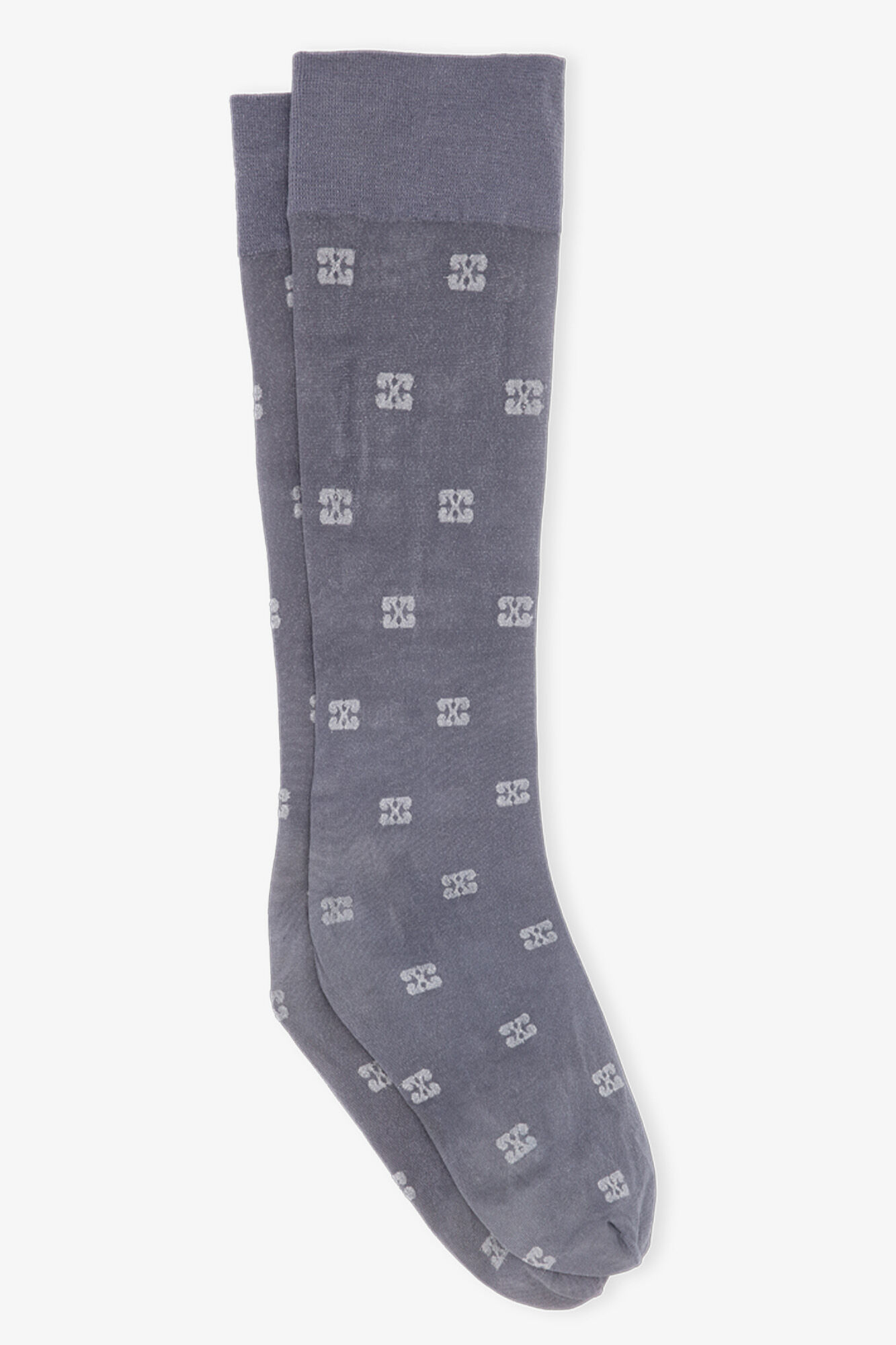 Grey Glitter Butterfly Lace Socks, Elastane, in colour Dark Silver - 1 - GANNI